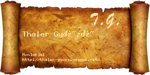 Thaler Győző névjegykártya